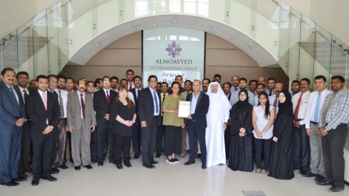 Mr. Mohammed Almoayyed – Vice Chairman & MD of Almoayyed International Group holds the award along with Mrs. Hala Almoayyed, Director Almoayyed International Group, Mr. Mohammed Al A’Ali – Director of Almoayyed International Group, Mr. Ahmed AlDailami – Business Development, Mr.Ajay Jain – Financial Controller and AIG Finance & Commercial officials. Almoayyed