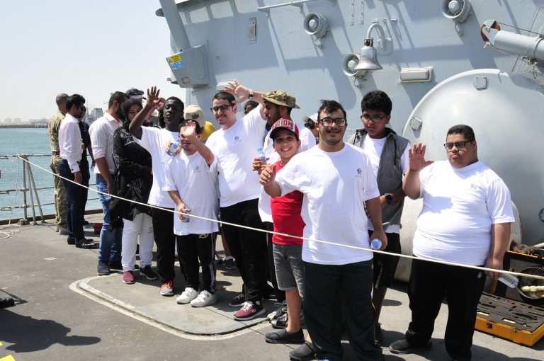 Bahrain4All kids visit HMS Ledbury