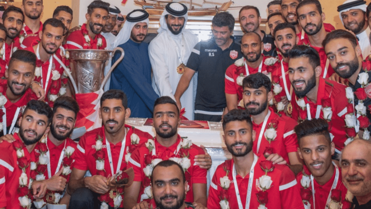 HH Shaikh Nasser with the Bahrain National Football Team