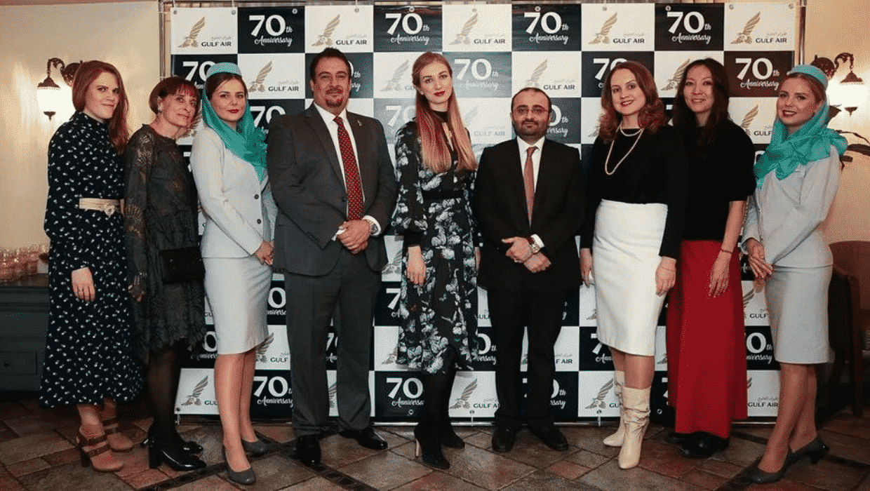 Mr. Rashid Abdulrahman AlGaoud Gulf Air’s Senior Manager Sales (fourth from left) with representatives from Bahrain Tourism and Exhibitions Authority and representatives from Gulf Air’s General Sales Agent Discover the World