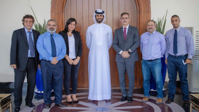 HH Shaikh Nasser meets with his teachers from IKNS