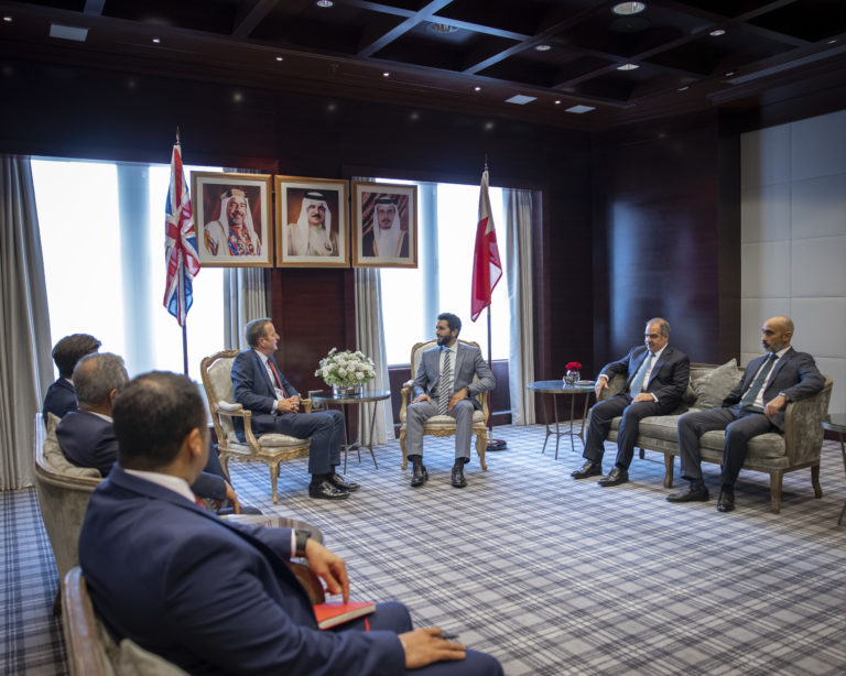 HH Shaikh Nasser bin Hamad meets the British Prime Minister’s Advisor for International Affairs