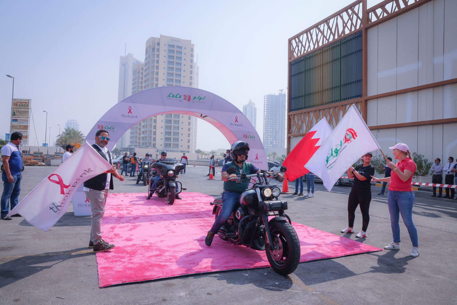 LULU DRIVES ‘THINK PINK’ SUPPORT WITH BIKER PARADE