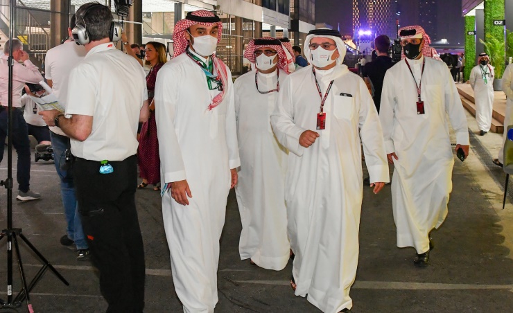 HRH the Crown Prince and Prime Minister attends the Formula 1 STC Saudi Arabian Grand Prix 2021