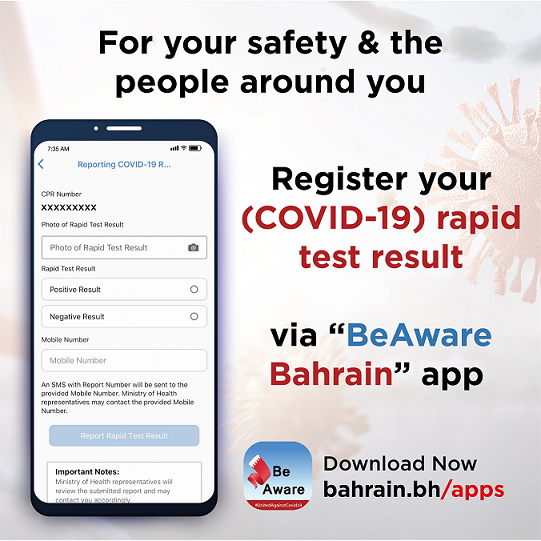 Individuals can now report self-COVID-19 – Rapid test results via BeAware App