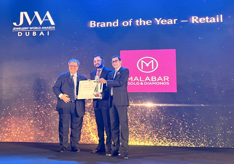 Malabar Gold & Diamonds wins ‘Brand of the Year – Retail’ at Jewellery World Awards Dubai 2022