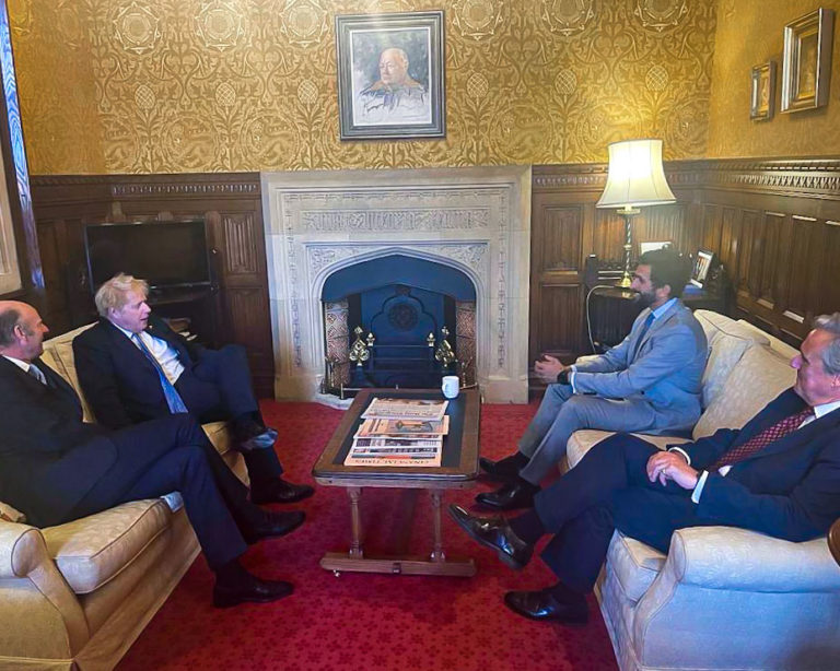 HH Shaikh Nasser bin Hamad Meets British Prime Minister