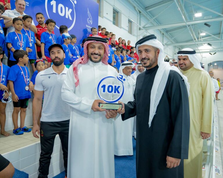 HH Shaikh Khalid attends swimming event for youth and children
